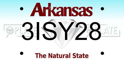 3ISY28 Arkansas License Plate