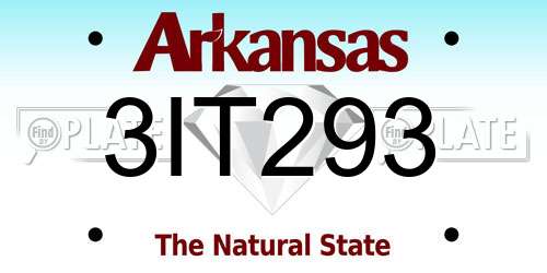 3IT293 Arkansas License Plate