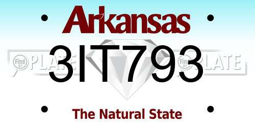 3IT793 Arkansas License Plate