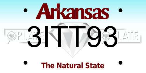 3ITT93 Arkansas License Plate