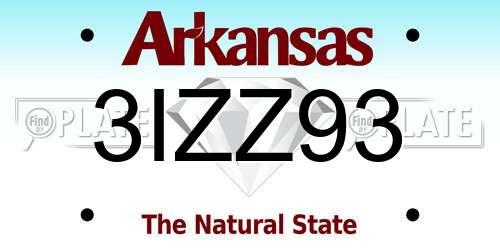 3IZZ93 Arkansas License Plate