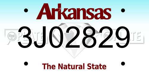 3J02829 Arkansas License Plate