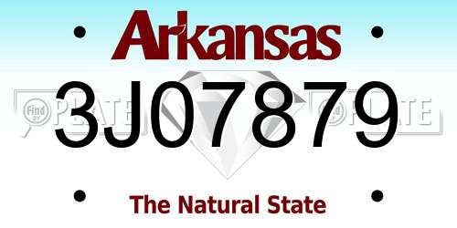 3J07879 Arkansas License Plate