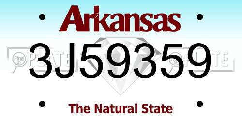 3J59359 Arkansas License Plate