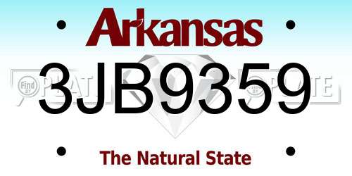 3JB9359 Arkansas License Plate
