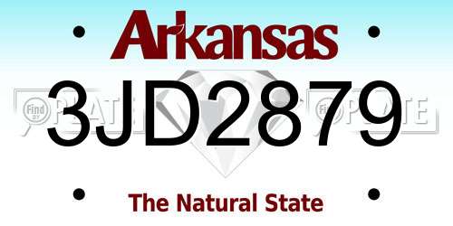 3JD2879 Arkansas License Plate