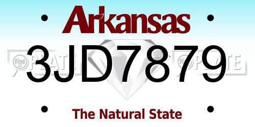 3JD7879 Arkansas License Plate