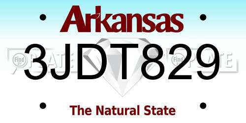 3JDT829 Arkansas License Plate