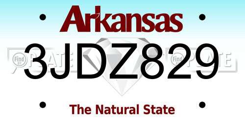 3JDZ829 Arkansas License Plate
