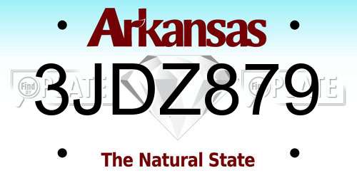 3JDZ879 Arkansas License Plate