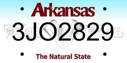 3JO2829 Arkansas License Plate