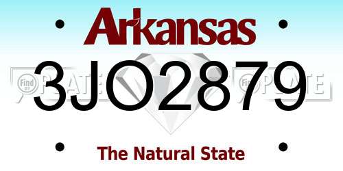 3JO2879 Arkansas License Plate