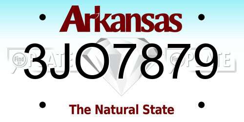 3JO7879 Arkansas License Plate