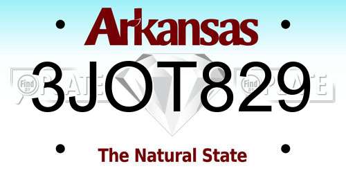 3JOT829 Arkansas License Plate