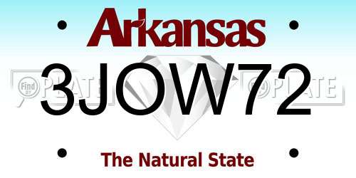 3JOW72 Arkansas License Plate