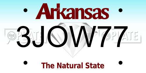 3JOW77 Arkansas License Plate