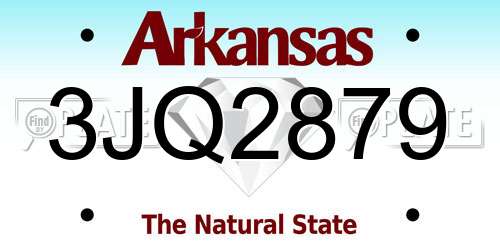 3JQ2879 Arkansas License Plate