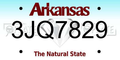 3JQ7829 Arkansas License Plate