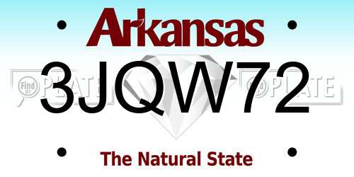 3JQW72 Arkansas License Plate