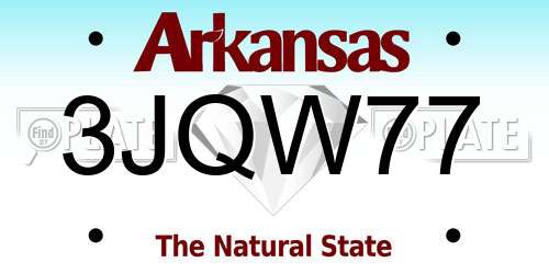 3JQW77 Arkansas License Plate
