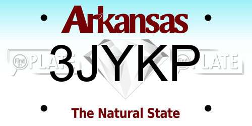 3JYKP Arkansas License Plate