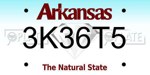 3K36T5 Arkansas License Plate