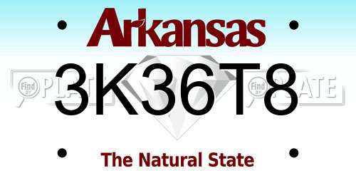 3K36T8 Arkansas License Plate