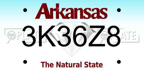 3K36Z8 Arkansas License Plate