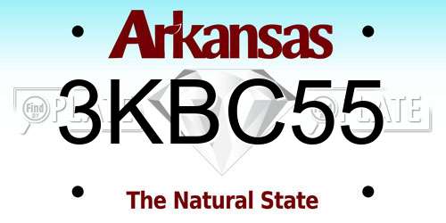 3KBC55 Arkansas License Plate