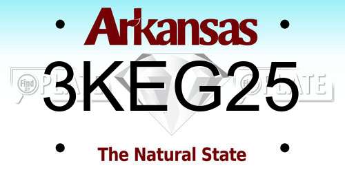 3KEG25 Arkansas License Plate