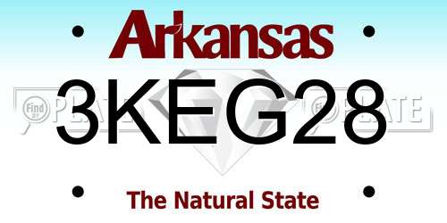 3KEG28 Arkansas License Plate