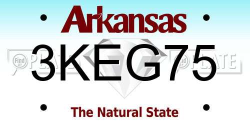 3KEG75 Arkansas License Plate
