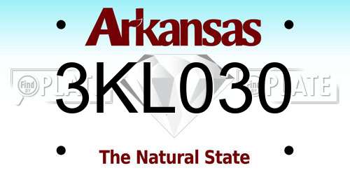 3KL030 Arkansas License Plate