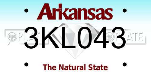 3KL043 Arkansas License Plate