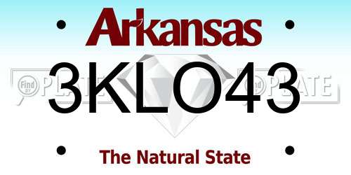 3KLO43 Arkansas License Plate