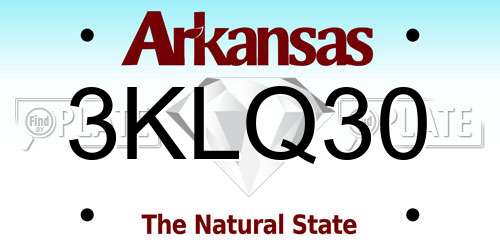 3KLQ30 Arkansas License Plate