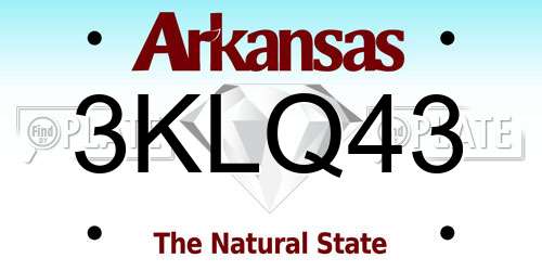 3KLQ43 Arkansas License Plate