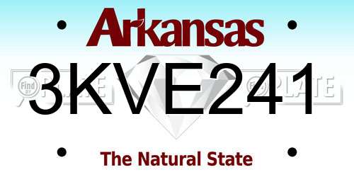 3KVE241 Arkansas License Plate