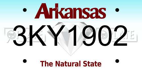 3KY1902 Arkansas License Plate