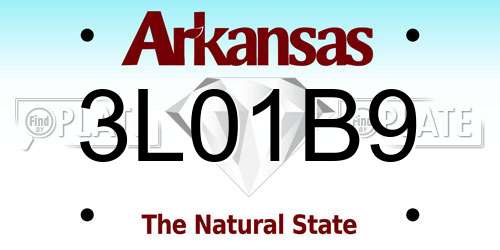 3L01B9 Arkansas License Plate