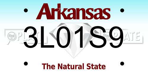 3L01S9 Arkansas License Plate
