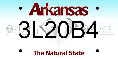 3L20B4 Arkansas License Plate