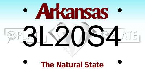 3L20S4 Arkansas License Plate