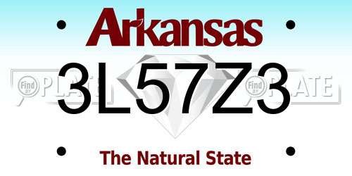 3L57Z3 Arkansas License Plate