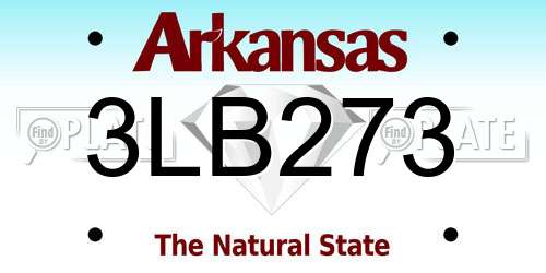 3LB273 Arkansas License Plate