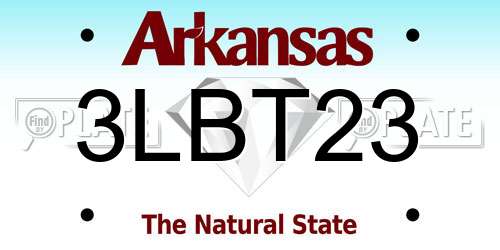 3LBT23 Arkansas License Plate