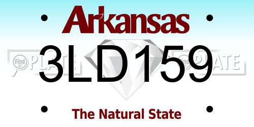 3LD159 Arkansas License Plate