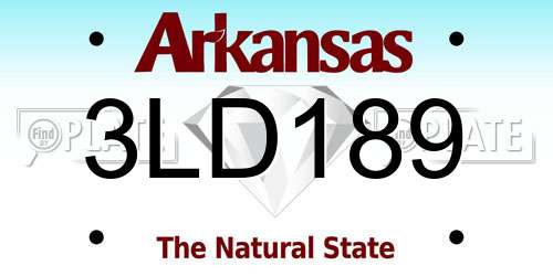 3LD189 Arkansas License Plate