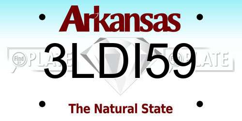 3LDI59 Arkansas License Plate