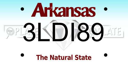 3LDI89 Arkansas License Plate